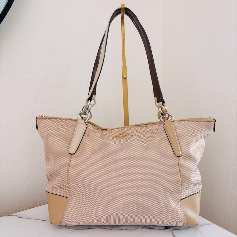 Coach Ava Legacy Print Beige Tan Women's Tote Bag F28467
